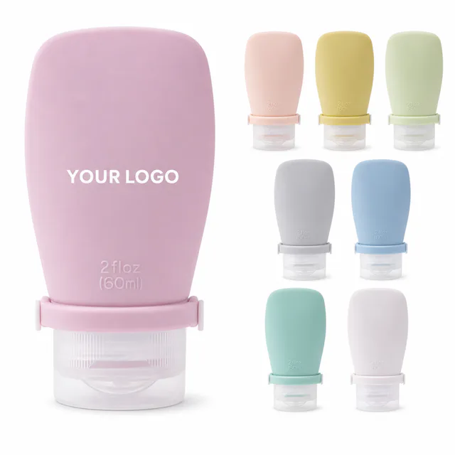 2 Oz Silicone Travel Cosmetic Bottle Set