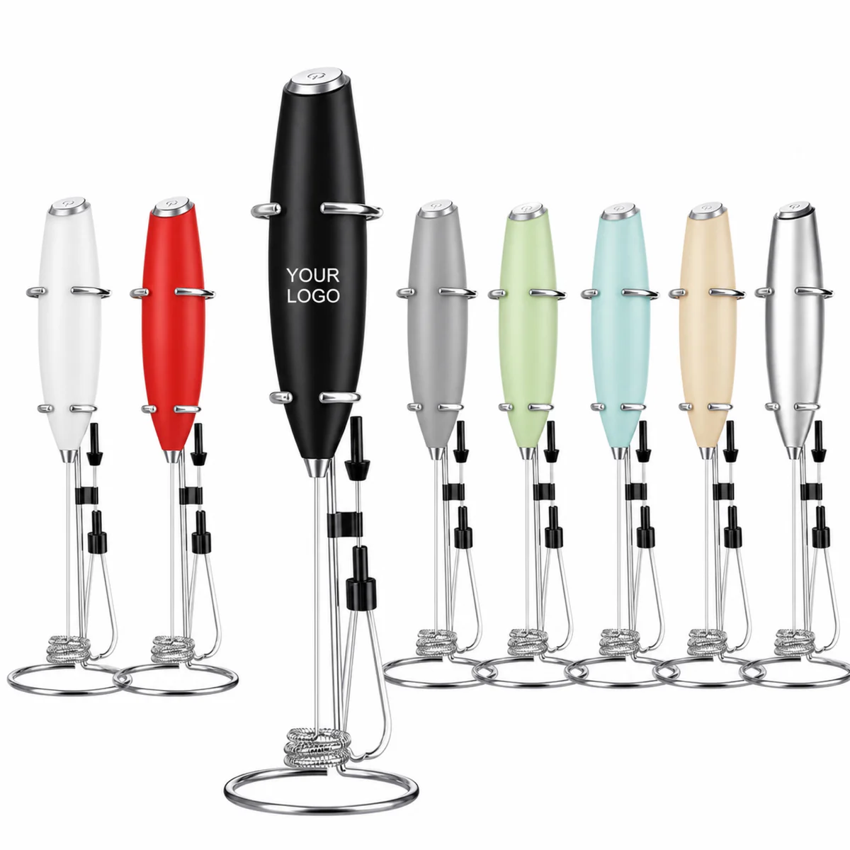 Electric Handheld Milk Frother With Stand