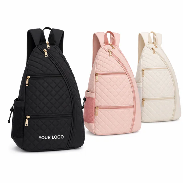 Quilted Pickleball Sling Backpack for Paddles