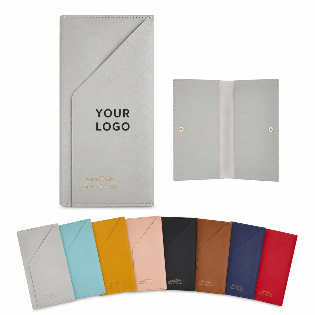 Custom PU Leather Passport Holder For Travel