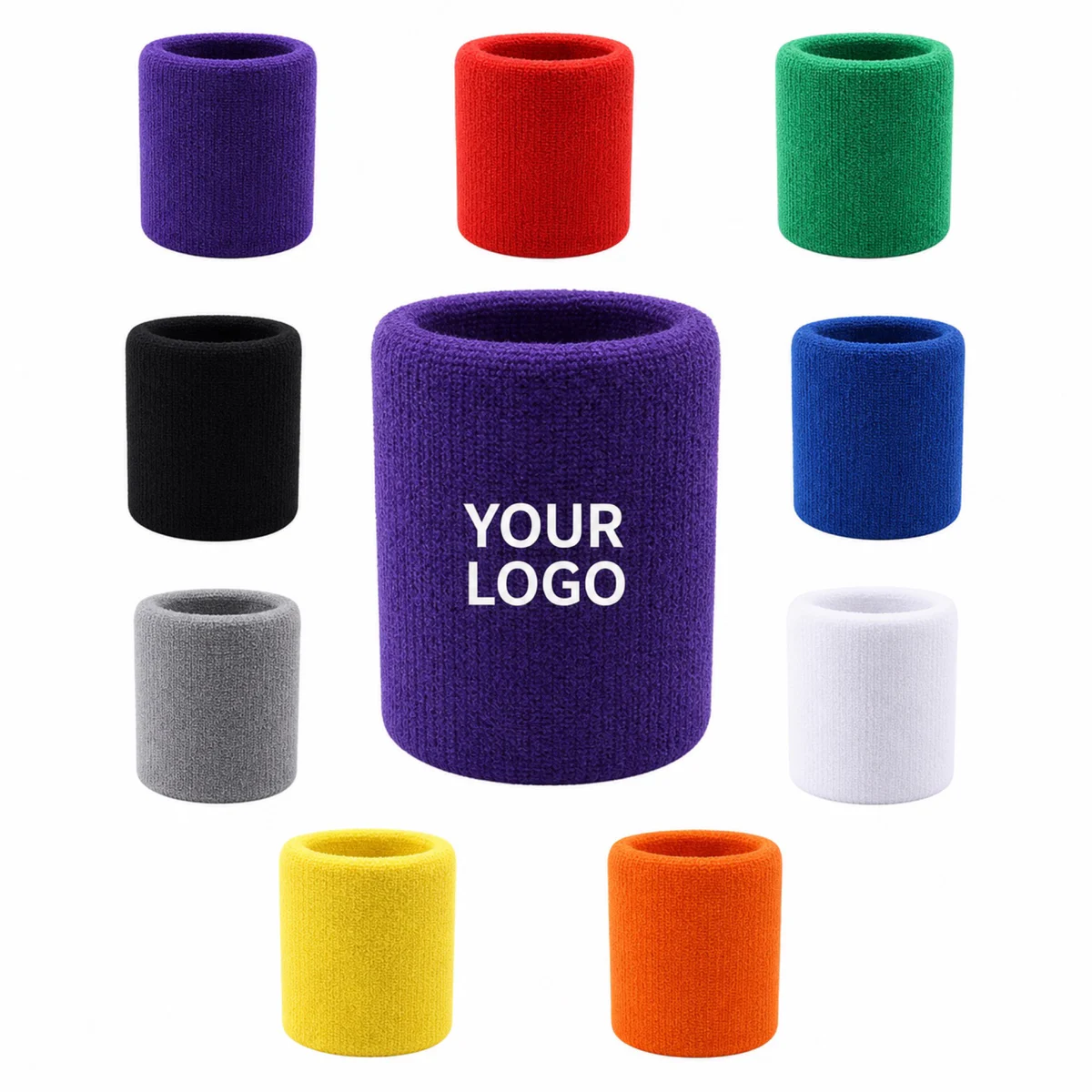 Elastic Sports Wristband Sweat Absorbent Cotton Polyester