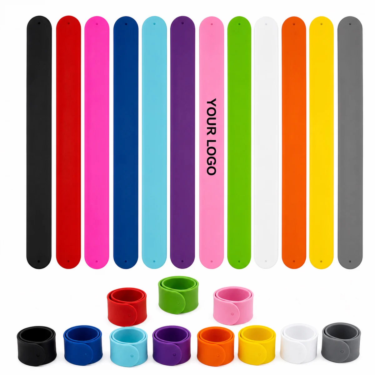Custom Silicone Slap Bracelet Promotional Wristband