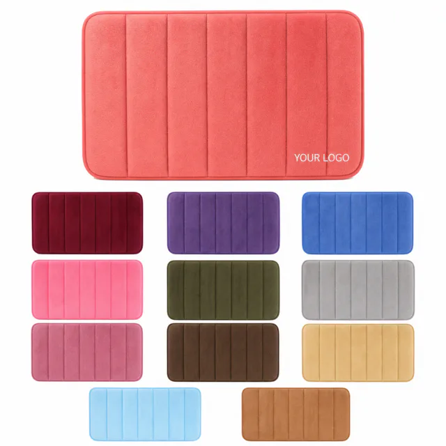 Coral Velvet Memory Foam Bath Mat