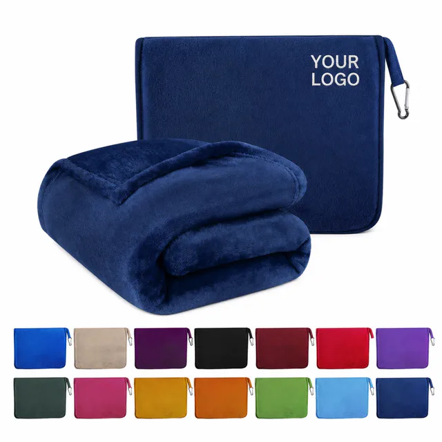 2 In 1 Flannel Travel Blanket And Pillow 40x60