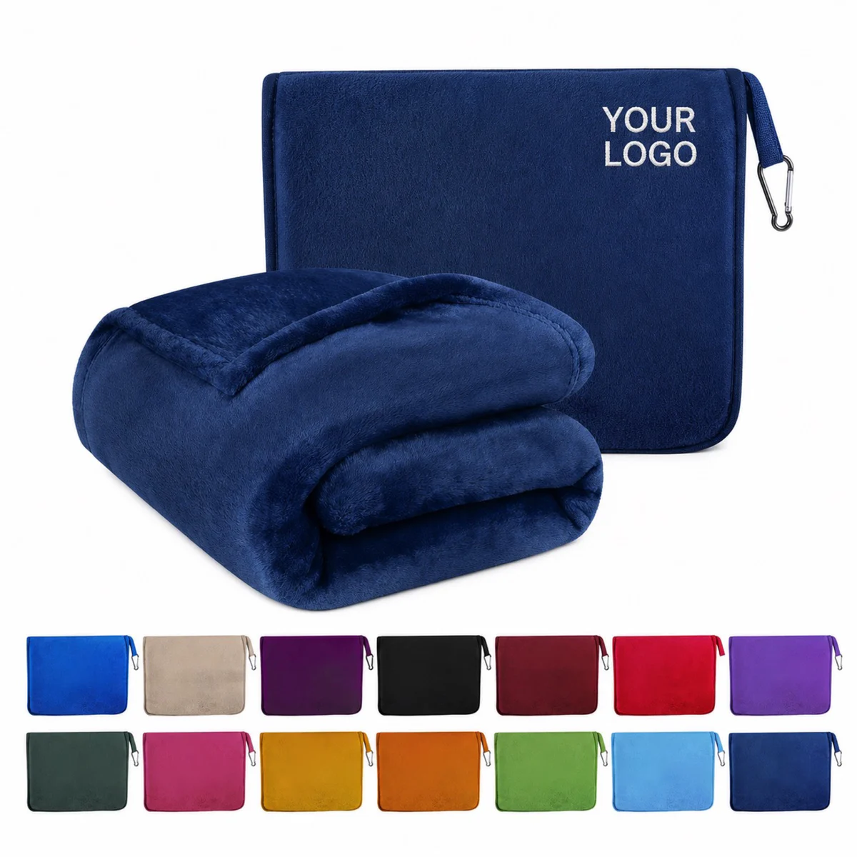 2 In 1 Flannel Travel Blanket And Pillow 40x60