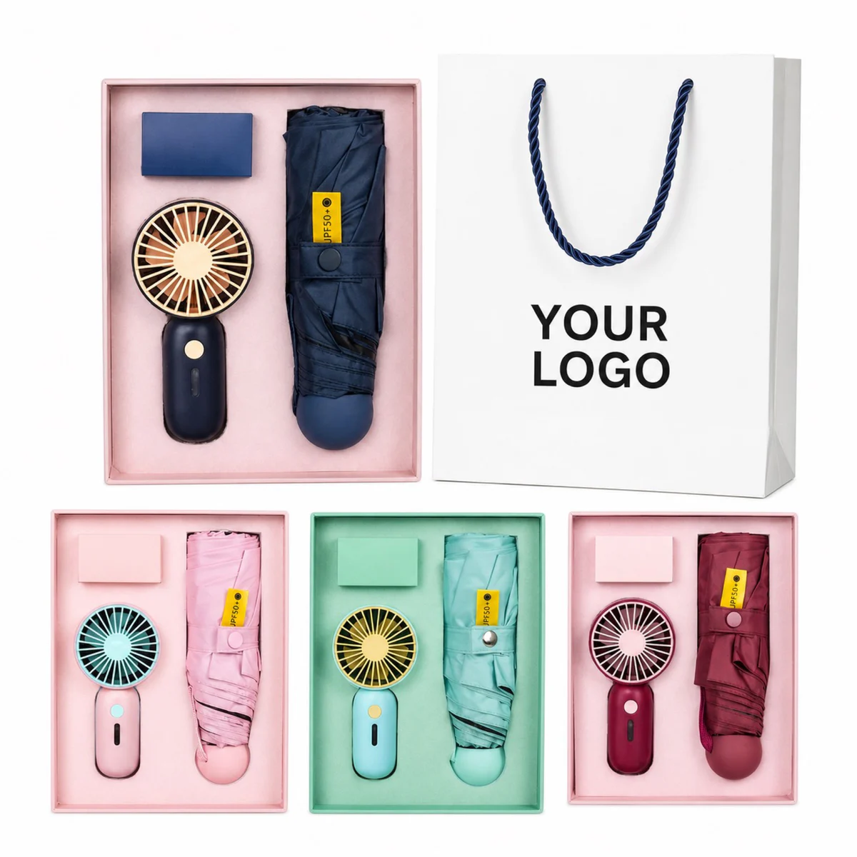 USB Handheld Fan And UV Umbrella Gift Box