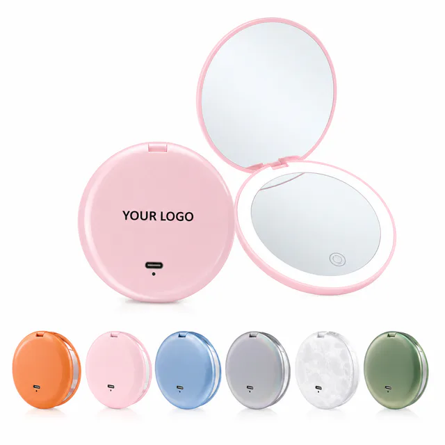Handheld LED Makeup Mirror 2X Magnifying