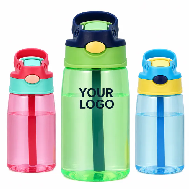 16oz Kids Straw Water Bottle Portable Resistant Drink Cup