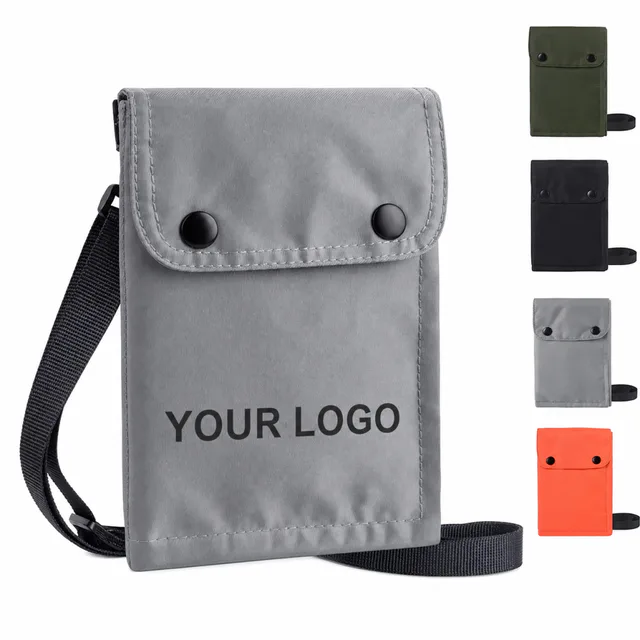 RFID Blocking Nylon Travel Passport Neck Pouch