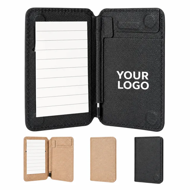 Magnetic PU Leather Phone Wallet Notepad Card Holder
