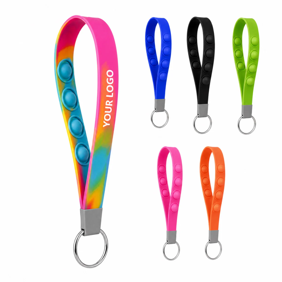 Push Popper Bubble Wristband Keychain Stress Reliever