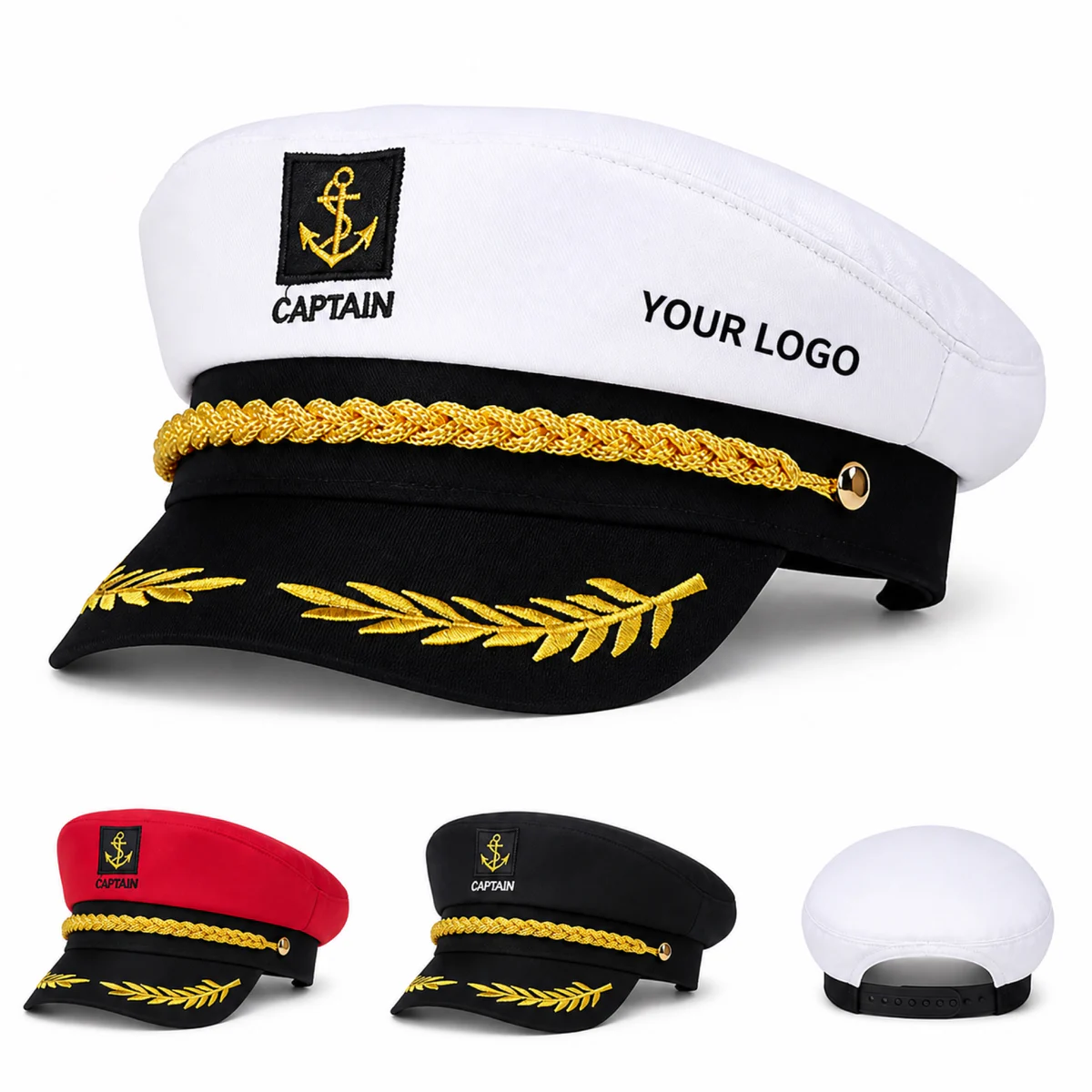 Adjustable Sailor Marine Captain Yacht Hat Cotton Polyester