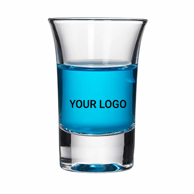 Clear Glass Round Shot Glass For Whiskey Vodka Spirits Party