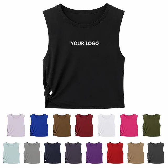 Pima Cotton Cropped Workout Tank Top For Women