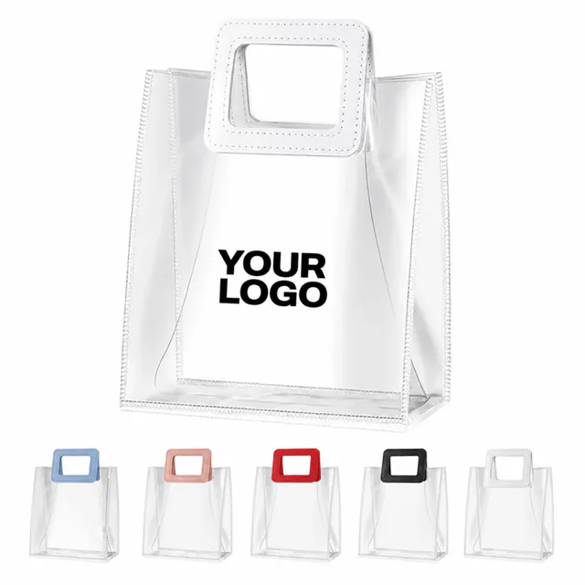 Clear PVC Plastic Gift Tote Bags For Wedding Birthday