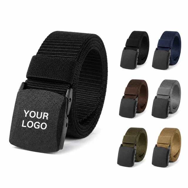 Custom Nylon Canvas Belt With Plastic Buckle