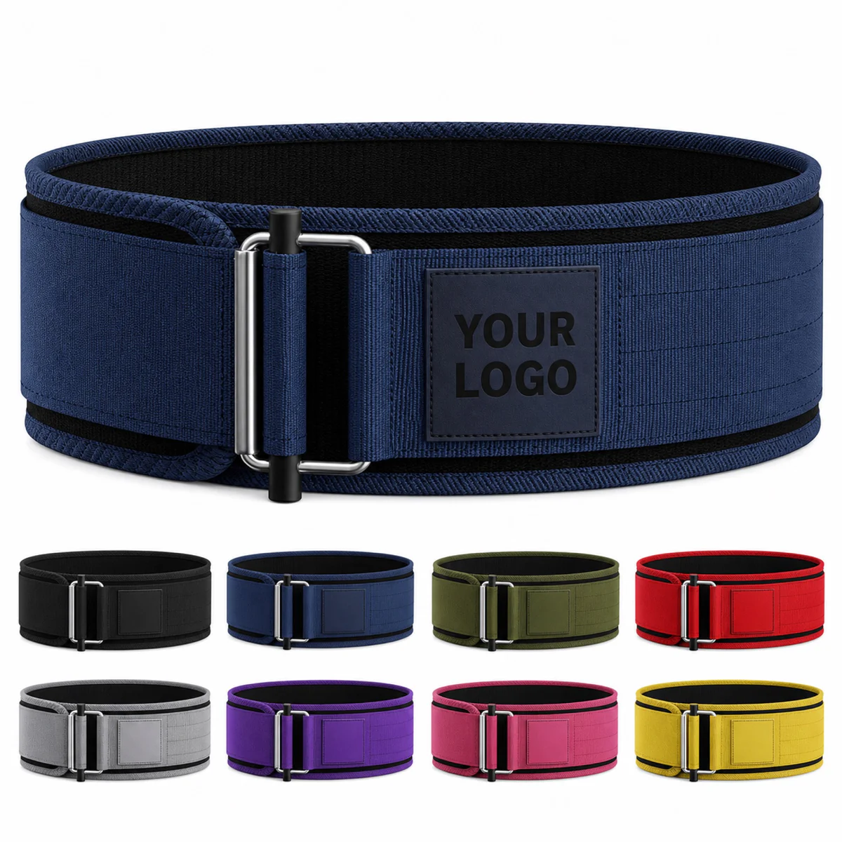 Self-Locking Nylon Weight Lifting Belt 4 Inch Profile
