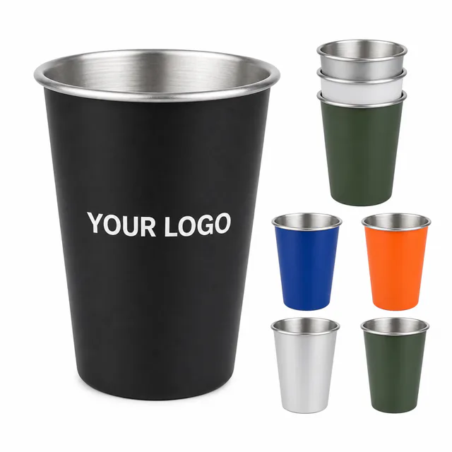 16 Oz Custom Pint Stainless Steel Stackable Stadium Cup