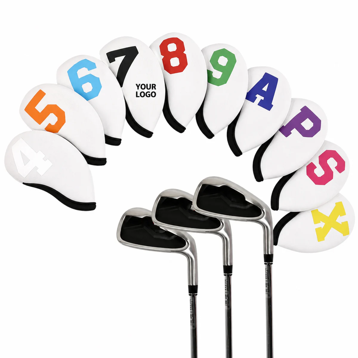 Custom Neoprene Golf Iron Head Cover Set