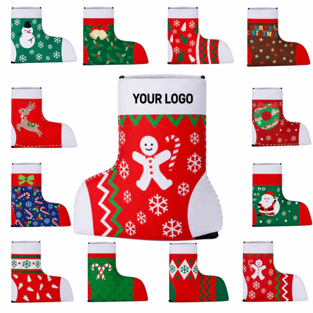 Christmas Boot Shape Neoprene Cup Sleeve Customizable