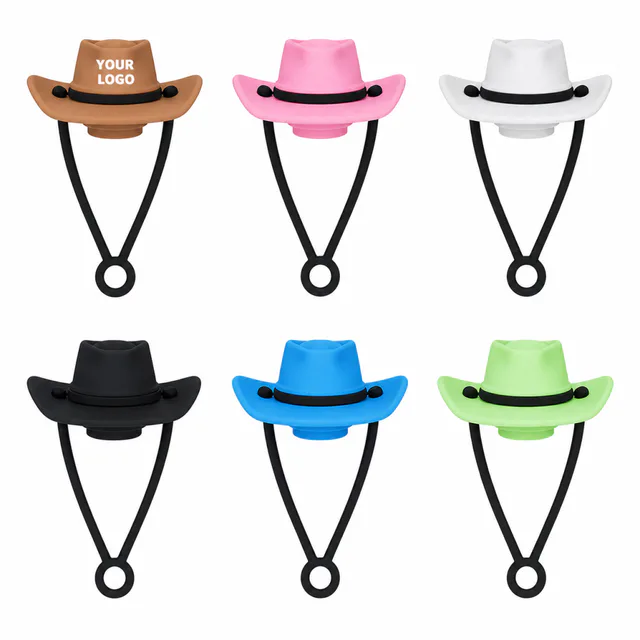 Cowboy Hat Silicone Straw Topper For Tumblers
