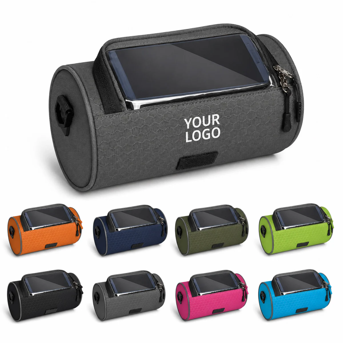 Waterproof Polyester Bike Handlebar Bag With Phone Holder