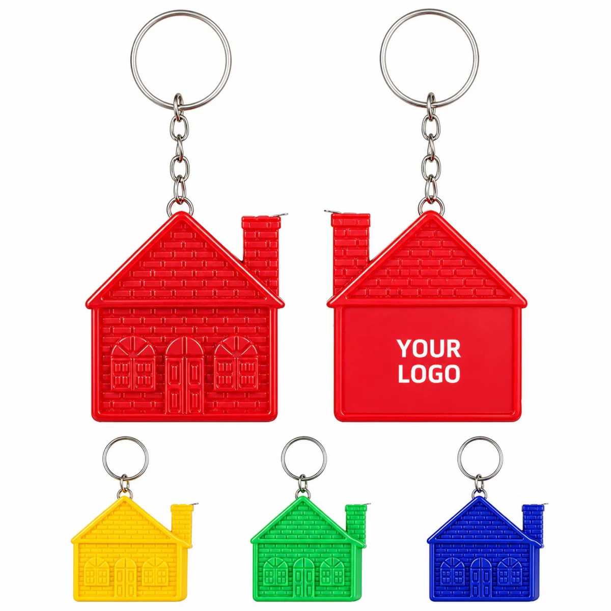 House Shaped Plastic Tape Measure Keychain