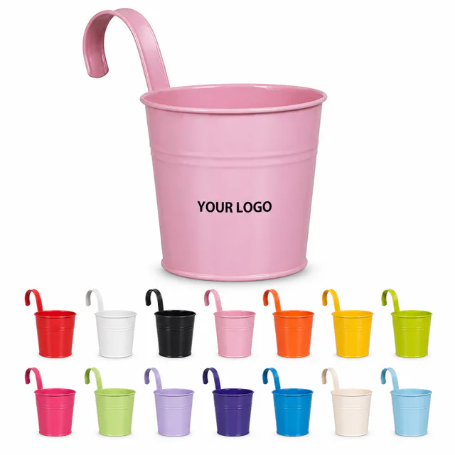 Metal Hanging Garden Railing Flower Pot