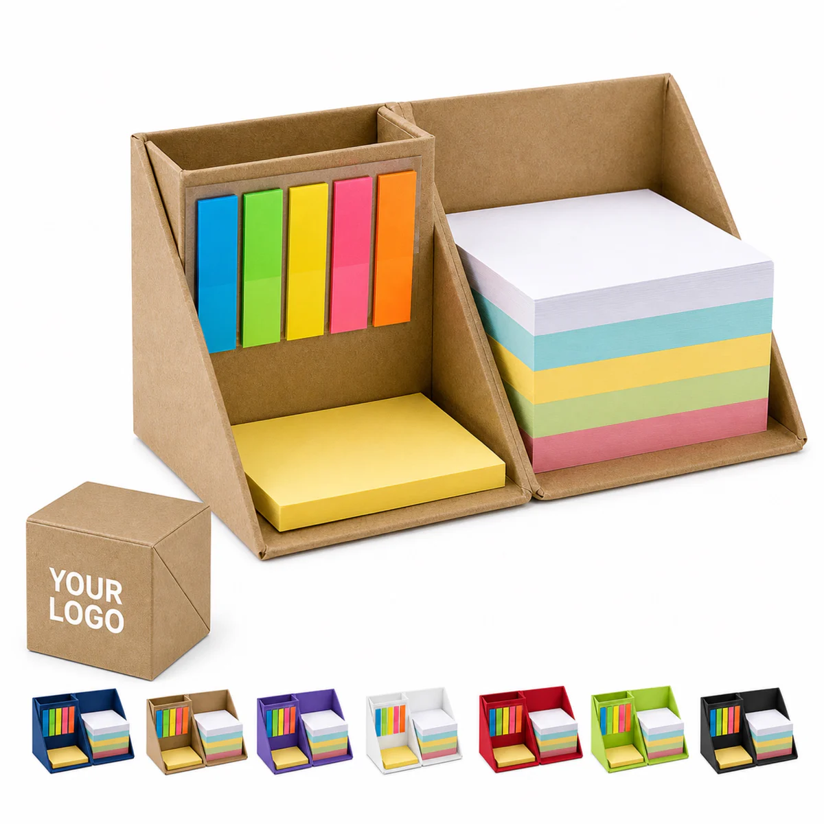 Four In One Kraft Paper Sticky Note Box