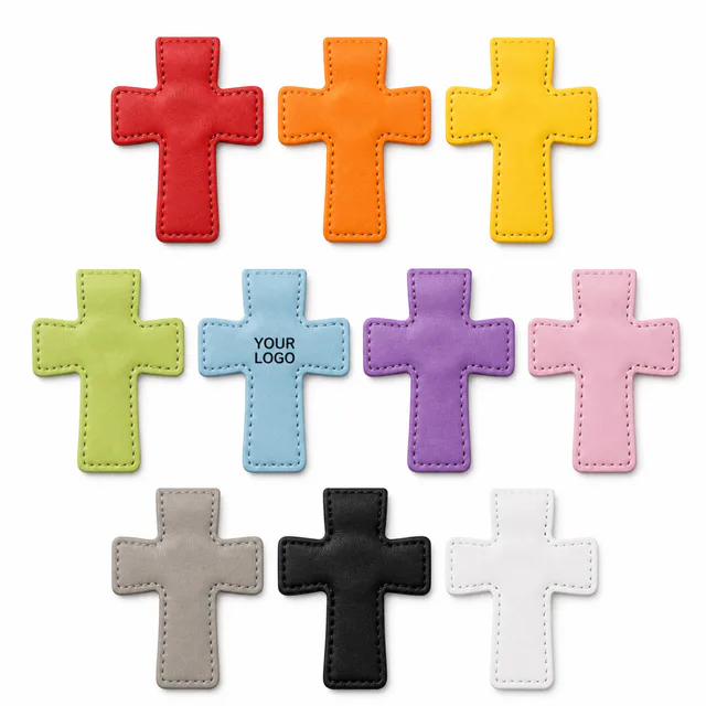 Custom Faux Leather Cross Bookmark