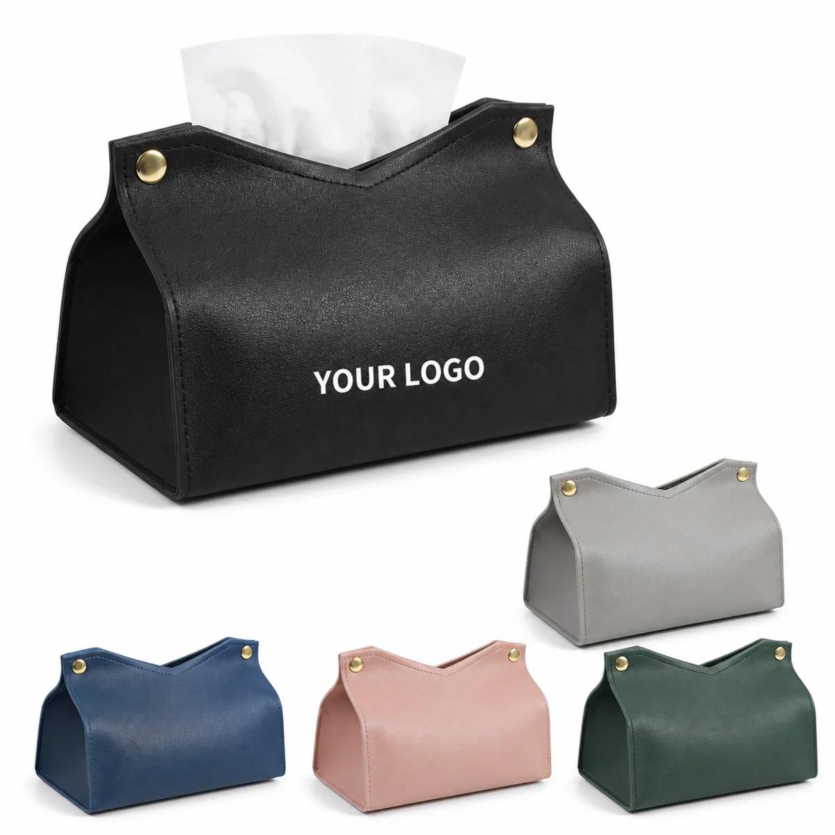 Custom Faux Leather Tissue Box Cover