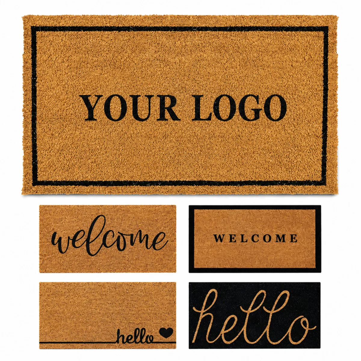Custom Welcome Polyester Doormat For Outdoor Entryway
