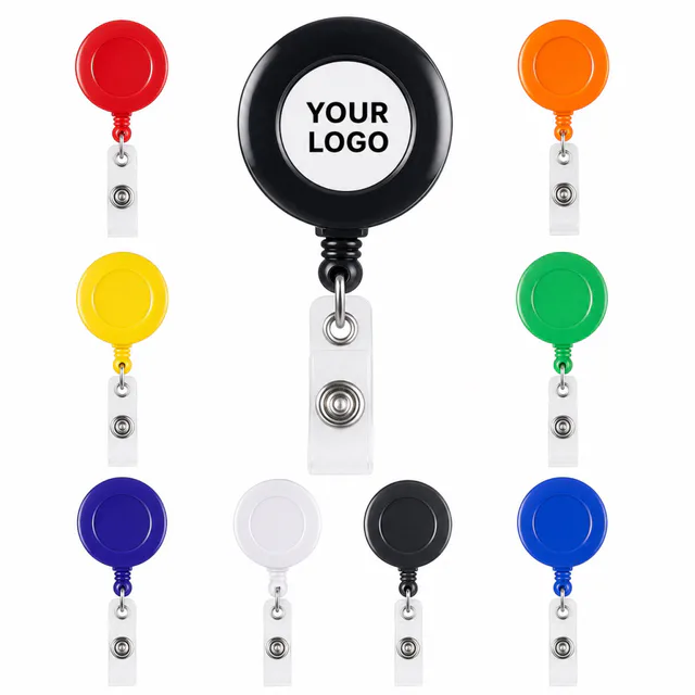 Retractable Circular Badge Reel With Metal Clip