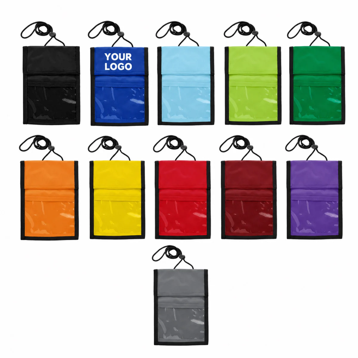 Foldable Oxford Document Bag With Nylon Lanyard