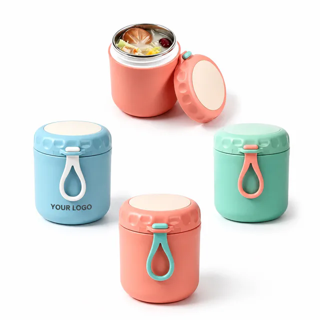15 Oz Insulated Soup Cup With Portable Carry Rope