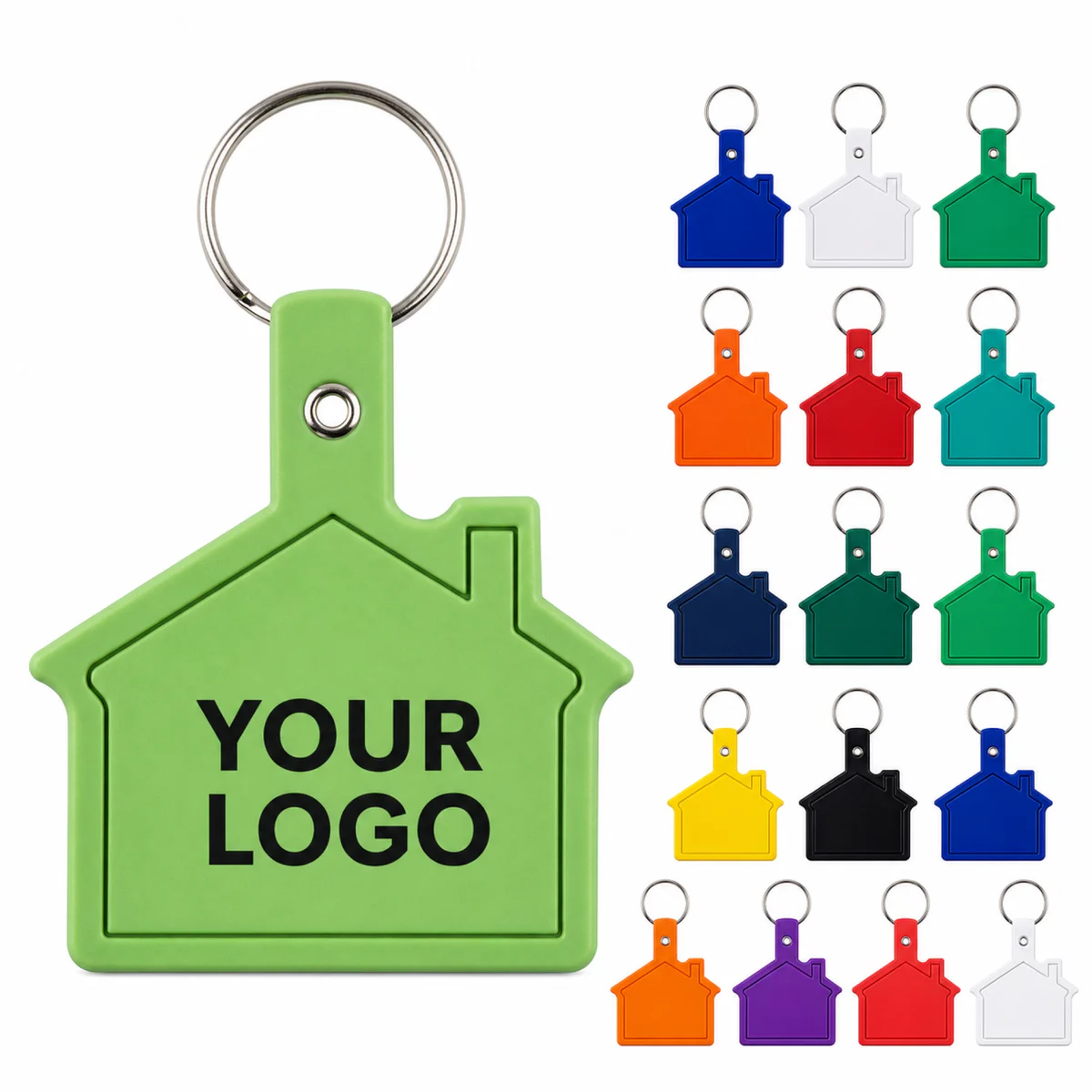 House Shaped Soft Squeezable PVC Key Tag