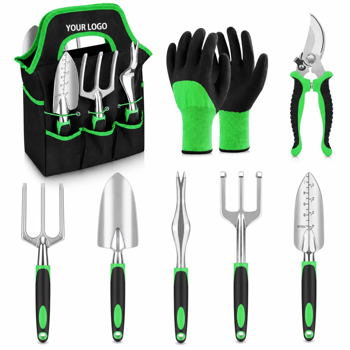 8Pcs Aluminum Alloy Garden Tools Set With Tote Bag