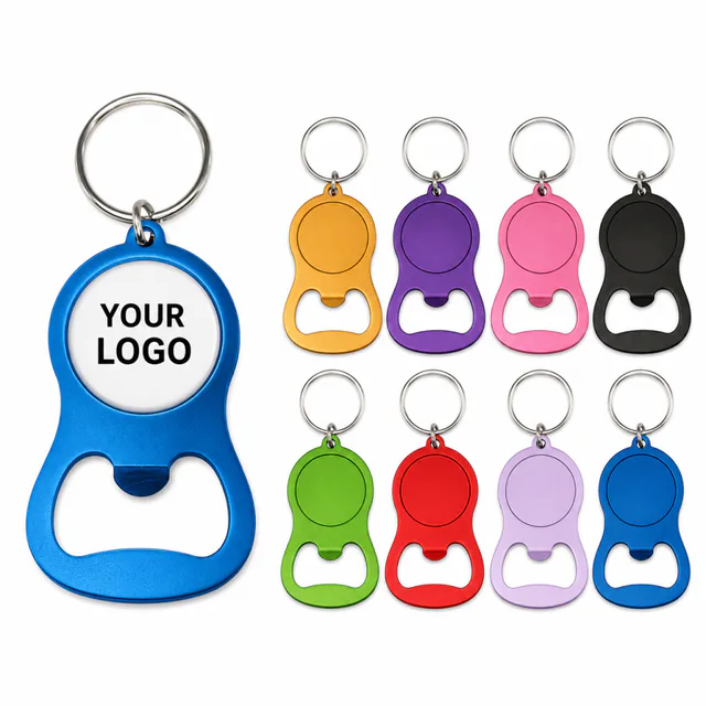 Colorful Aluminum Bottle Opener With Key Ring