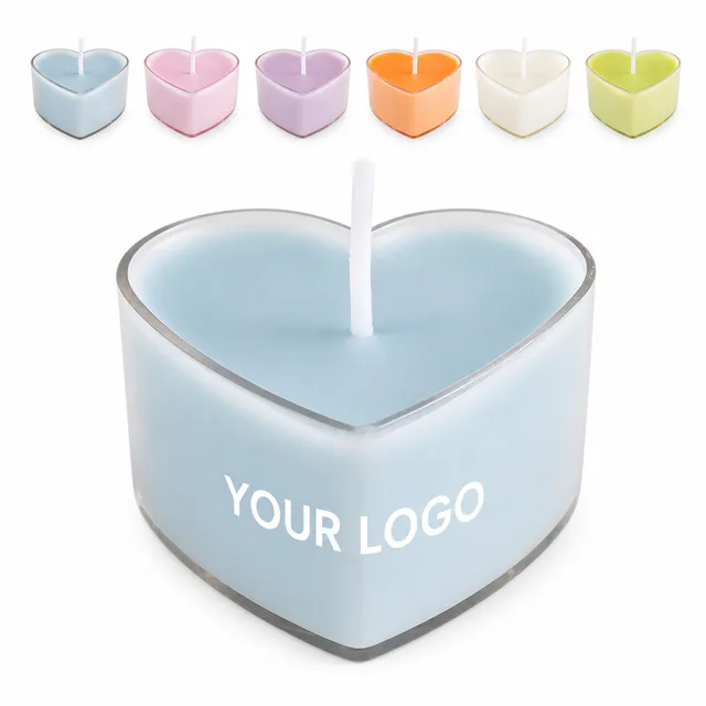 Clear Heart Shaped Tealight Candle Cup