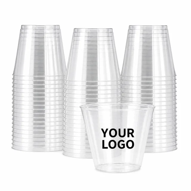9 Oz Clear Hard Plastic Disposable Wedding Party Cups