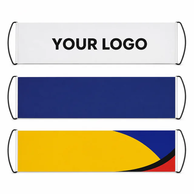 Custom Retractable Banner PET Plastic Handheld Promotional Sign