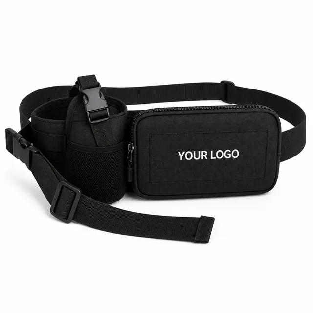 Custom Embroidered Oxford Fabric Outdoor Waist Bag With Water Bottle Holder