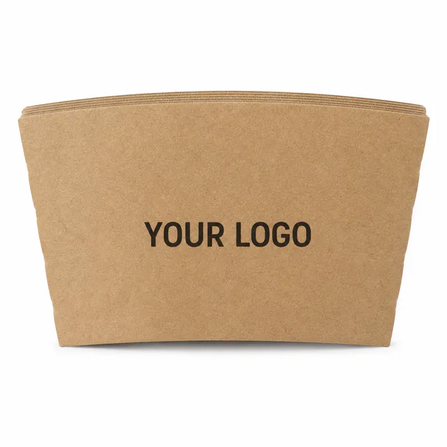 Custom Kraft Paper Coffee Sleeve Personalized Logo Heat Protector