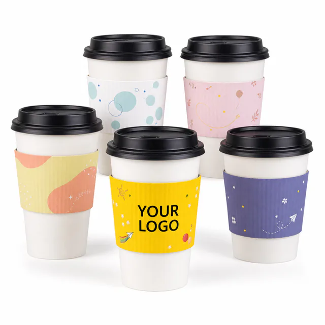 Custom Corrugated Paper Coffee Cup Sleeves For Promotional Events