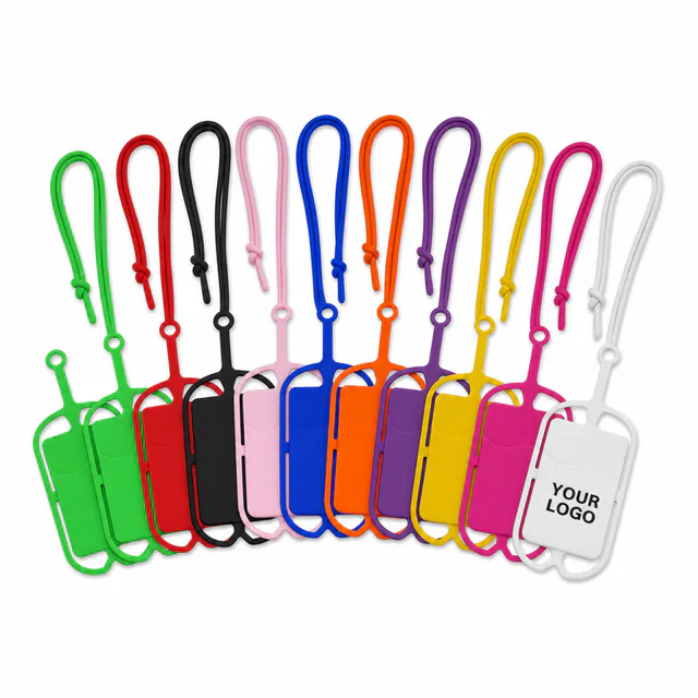 Custom Silicone Phone Lanyard Card Holder With Neck Strap