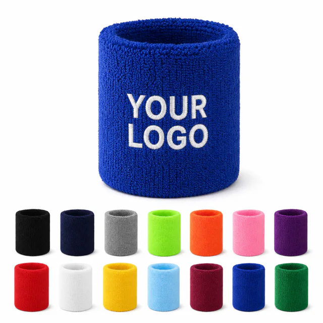 Custom Embroidery Moisture Wicking Sports Sweatband Wristband