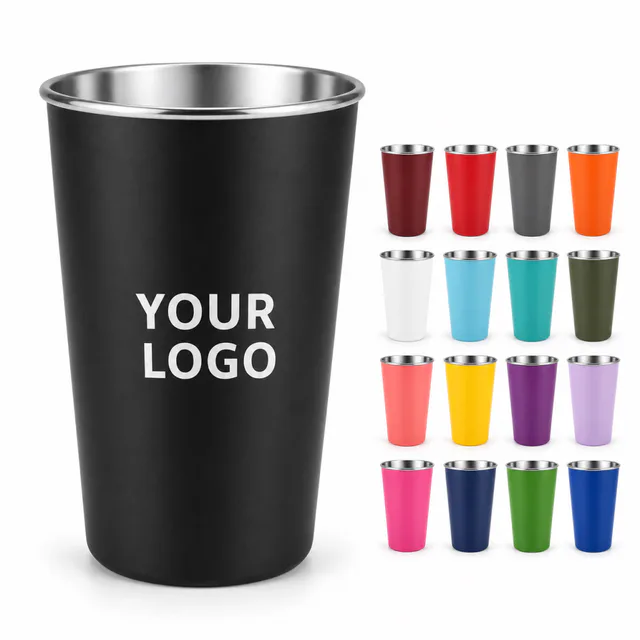 16 Oz Reusable Stainless Steel Pint Cup For Stadiums And Events