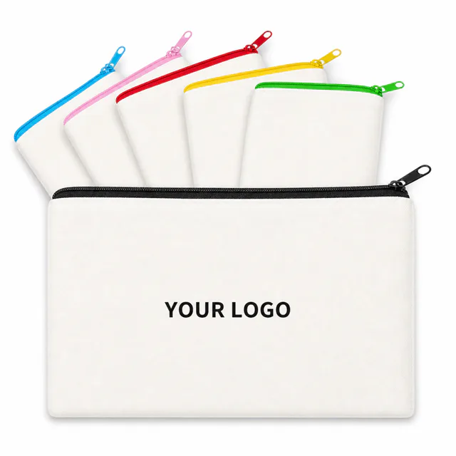 Blank Canvas Zipper Pouch For Makeup And Daily Essentials