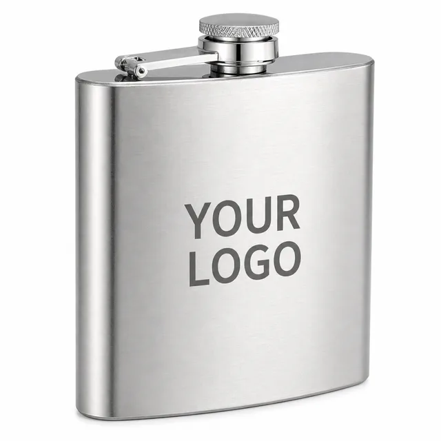 6oz Stainless Steel Hip Flask Custom Logo Promotional Drinkware