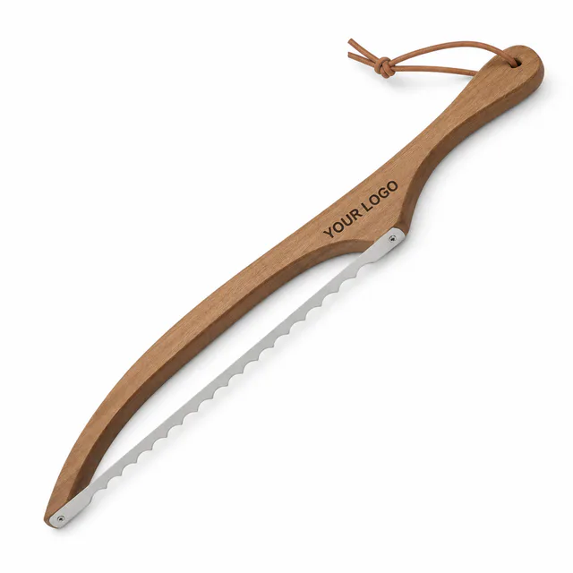 Serrated Wooden Handle Bread Knife For Promotional Kitchen Use
